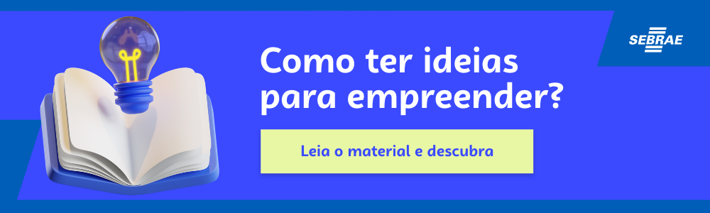 banner para material sobre como ter ideias para empreender
