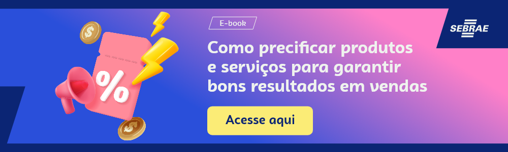 Imagem blog do Sebrae RS com link para acessar o e-book Como precificar produtos e serviços para garantir bons resultados em vendas 