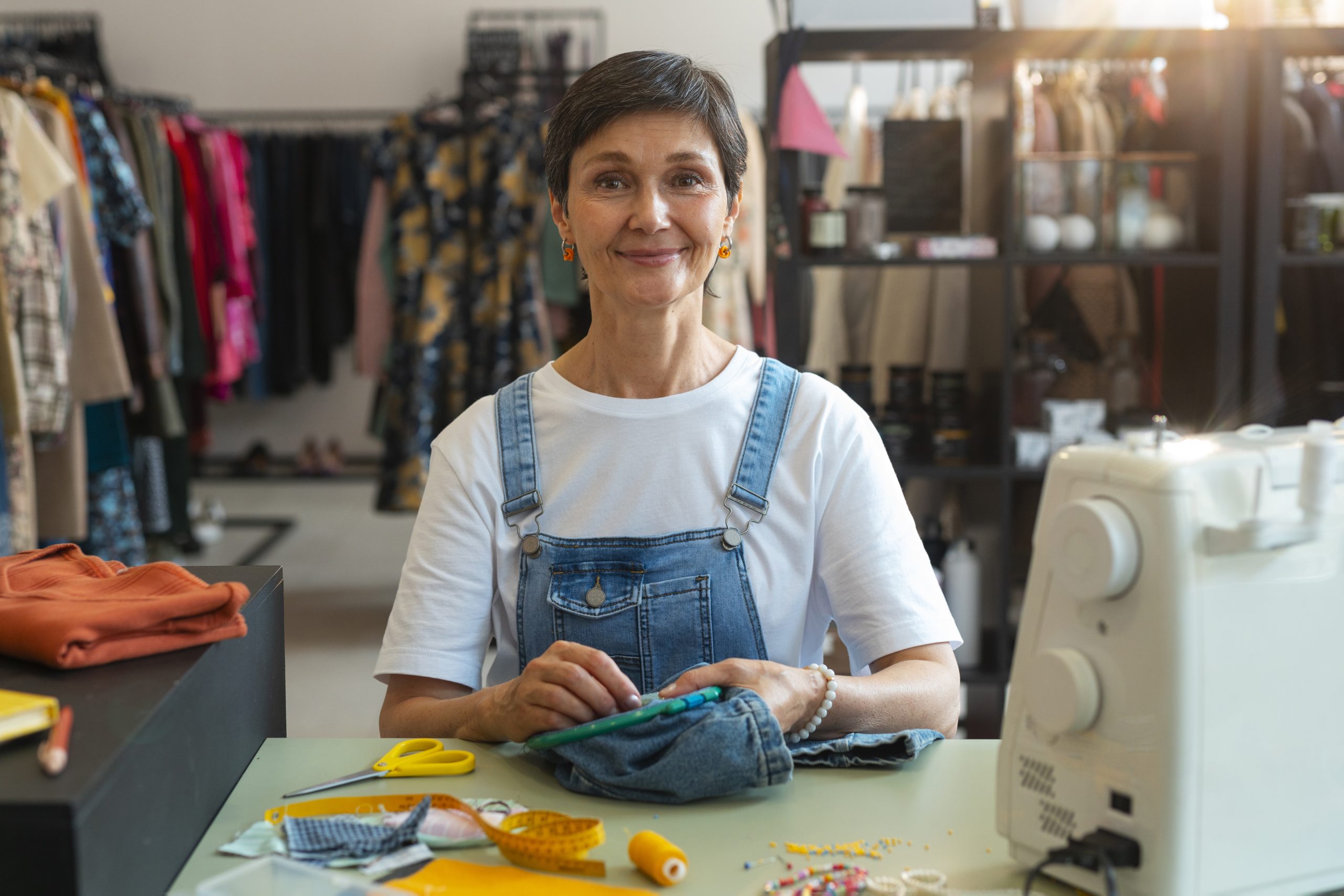 Imagem do blogpost -Perdão de dívidas do MEI - mulher sorrindo e costurando